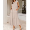 image:imageZESICA Womens 2026 Summer Casual Flutter Short Sleeve Smocked Midi DressApricot