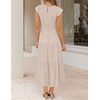 image:imageZESICA Womens 2026 Summer Casual Flutter Short Sleeve Smocked Midi DressApricot