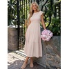 image:imageZESICA Womens 2026 Summer Casual Flutter Short Sleeve Smocked Midi DressApricot