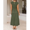 image:imageZESICA Womens 2026 Summer Casual Flutter Short Sleeve Smocked Midi DressArmy Green