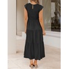 image:imageZESICA Womens 2026 Summer Casual Flutter Short Sleeve Smocked Midi DressBlack