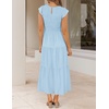 image:imageZESICA Womens 2026 Summer Casual Flutter Short Sleeve Smocked Midi DressBlue