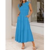 image:imageZESICA Womens 2026 Summer Casual Flutter Short Sleeve Smocked Midi DressCobalt Blue