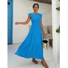 image:imageZESICA Womens 2026 Summer Casual Flutter Short Sleeve Smocked Midi DressCobalt Blue
