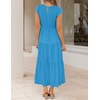 image:imageZESICA Womens 2026 Summer Casual Flutter Short Sleeve Smocked Midi DressCobalt Blue