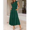 image:imageZESICA Womens 2026 Summer Casual Flutter Short Sleeve Smocked Midi DressDark Green