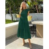 image:imageZESICA Womens 2026 Summer Casual Flutter Short Sleeve Smocked Midi DressDark Green