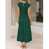 image:imageZESICA Womens 2026 Summer Casual Flutter Short Sleeve Smocked Midi DressDark Green