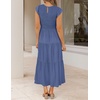 image:imageZESICA Womens 2026 Summer Casual Flutter Short Sleeve Smocked Midi DressDusty Blue