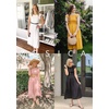 image:imageZESICA Womens 2026 Summer Casual Flutter Short Sleeve Smocked Midi DressLight Khaki