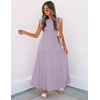 image:imageZESICA Womens 2026 Summer Casual Flutter Short Sleeve Smocked Midi DressLight Purple