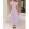 image:imageZESICA Womens 2026 Summer Casual Flutter Short Sleeve Smocked Midi DressLight Purple