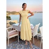 image:imageZESICA Womens 2026 Summer Casual Flutter Short Sleeve Smocked Midi DressLight Yellow