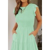 image:imageZESICA Womens 2026 Summer Casual Flutter Short Sleeve Smocked Midi DressMint