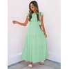 image:imageZESICA Womens 2026 Summer Casual Flutter Short Sleeve Smocked Midi DressMint