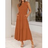 image:imageZESICA Womens 2026 Summer Casual Flutter Short Sleeve Smocked Midi DressOrange
