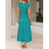 image:imageZESICA Womens 2026 Summer Casual Flutter Short Sleeve Smocked Midi DressPeacock