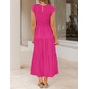 image:imageZESICA Womens 2026 Summer Casual Flutter Short Sleeve Smocked Midi DressRose