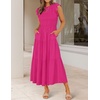 image:imageZESICA Womens 2026 Summer Casual Flutter Short Sleeve Smocked Midi DressRose