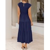 image:imageZESICA Womens 2026 Summer Casual Flutter Short Sleeve Smocked Midi DressRoyal Blue