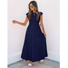 image:imageZESICA Womens 2026 Summer Casual Flutter Short Sleeve Smocked Midi DressRoyal Blue