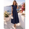 image:imageZESICA Womens 2026 Summer Casual Flutter Short Sleeve Smocked Midi DressRoyal Blue