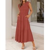 image:imageZESICA Womens 2026 Summer Casual Flutter Short Sleeve Smocked Midi DressRust