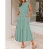 image:imageZESICA Womens 2026 Summer Casual Flutter Short Sleeve Smocked Midi DressSage