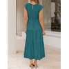 image:imageZESICA Womens 2026 Summer Casual Flutter Short Sleeve Smocked Midi DressTeal Green