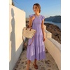 image:imageZESICA Womens 2026 Summer Casual Flutter Short Sleeve Smocked Midi DressViolet