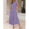 image:imageZESICA Womens 2026 Summer Casual Flutter Short Sleeve Smocked Midi DressViolet