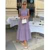 image:imageZESICA Womens 2026 Summer Casual Flutter Short Sleeve Smocked Midi DressViolet