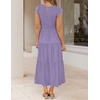 image:imageZESICA Womens 2026 Summer Casual Flutter Short Sleeve Smocked Midi DressViolet