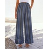 image:imageZESICA Womens 2026 Summer Striped Wide Leg Palazzo Pants with PocketsDusty Blue