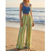 image:imageZESICA Womens 2026 Summer Striped Wide Leg Palazzo Pants with PocketsGrass Green
