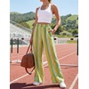image:imageZESICA Womens 2026 Summer Striped Wide Leg Palazzo Pants with PocketsGrass Green