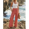image:imageZESICA Womens 2026 Summer Striped Wide Leg Palazzo Pants with PocketsOrange