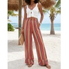 image:imageZESICA Womens 2026 Summer Striped Wide Leg Palazzo Pants with PocketsOrange Red