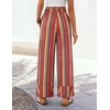 image:imageZESICA Womens 2026 Summer Striped Wide Leg Palazzo Pants with PocketsOrange Red