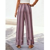image:imageZESICA Womens 2026 Summer Striped Wide Leg Palazzo Pants with PocketsPurpletaro