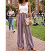 image:imageZESICA Womens 2026 Summer Striped Wide Leg Palazzo Pants with PocketsPurpletaro