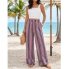 image:imageZESICA Womens 2026 Summer Striped Wide Leg Palazzo Pants with PocketsPurpletaro