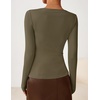 image:imageZESICA Womens Asymmetrical Long Sleeve Fall Shirt Going Out Top Work BlouseArmy Green