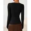 image:imageZESICA Womens Asymmetrical Long Sleeve Fall Shirt Going Out Top Work BlouseBlack