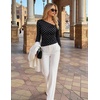 image:imageZESICA Womens Asymmetrical Long Sleeve Fall Shirt Going Out Top Work BlouseBlack Polka Dot