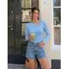 image:imageZESICA Womens Asymmetrical Long Sleeve Fall Shirt Going Out Top Work BlouseBlue
