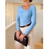 image:imageZESICA Womens Asymmetrical Long Sleeve Fall Shirt Going Out Top Work BlouseBlue