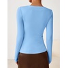 image:imageZESICA Womens Asymmetrical Long Sleeve Fall Shirt Going Out Top Work BlouseBlue