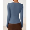 image:imageZESICA Womens Asymmetrical Long Sleeve Fall Shirt Going Out Top Work BlouseDusty Blue