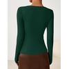 image:imageZESICA Womens Asymmetrical Long Sleeve Fall Shirt Going Out Top Work BlouseGreen